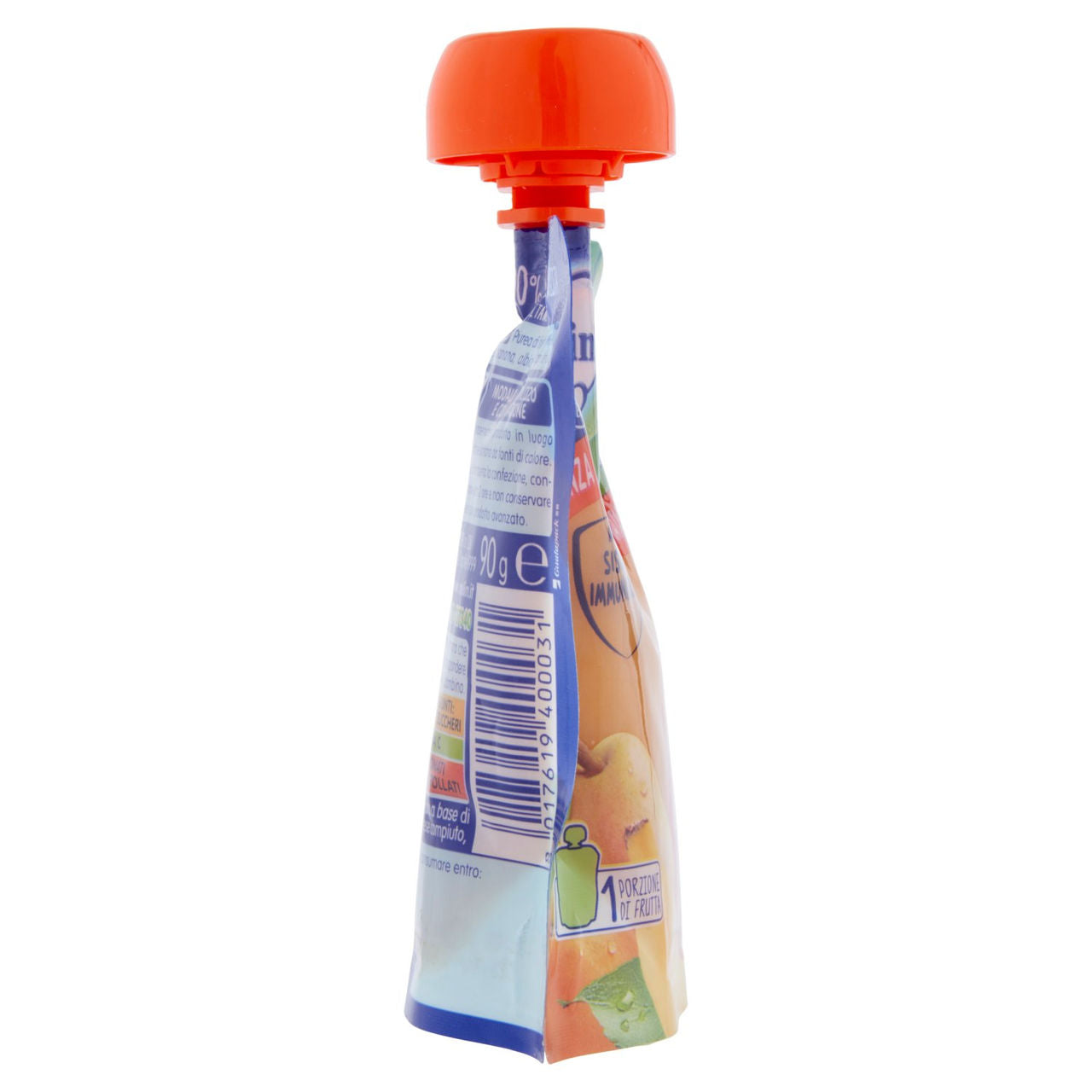 MELLIN Merenda di Frutta 100% Frutta Mista con Mela, Pera, Banana, Albicocca Pouch 90 g