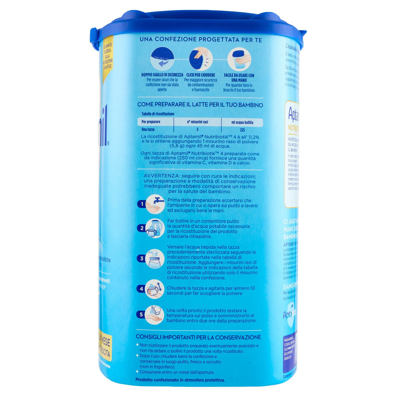 APTAMIL 4 - Latte di crescita dai 24 mesi, Polvere, Supporta il Sistema Immunit con le Vit C&D, 830g