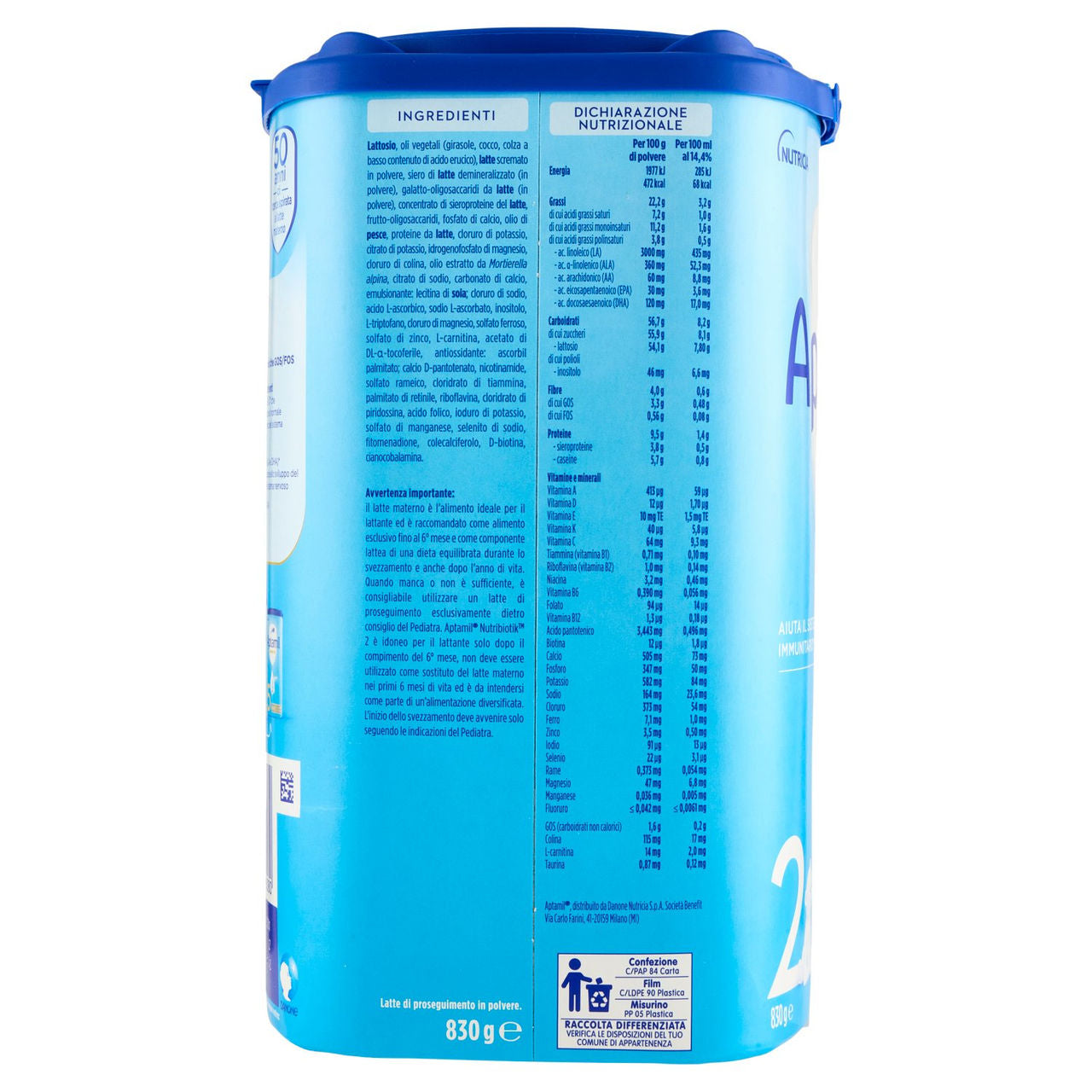 APTAMIL Nutribiotik 2 - Latte di Proseguimento in Polvere, 830g
