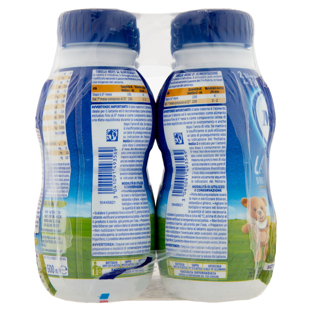 MELLIN 2 - Latte di Proseguimento Liquido per Lattanti dal 6° al 12° mese 4x500ml