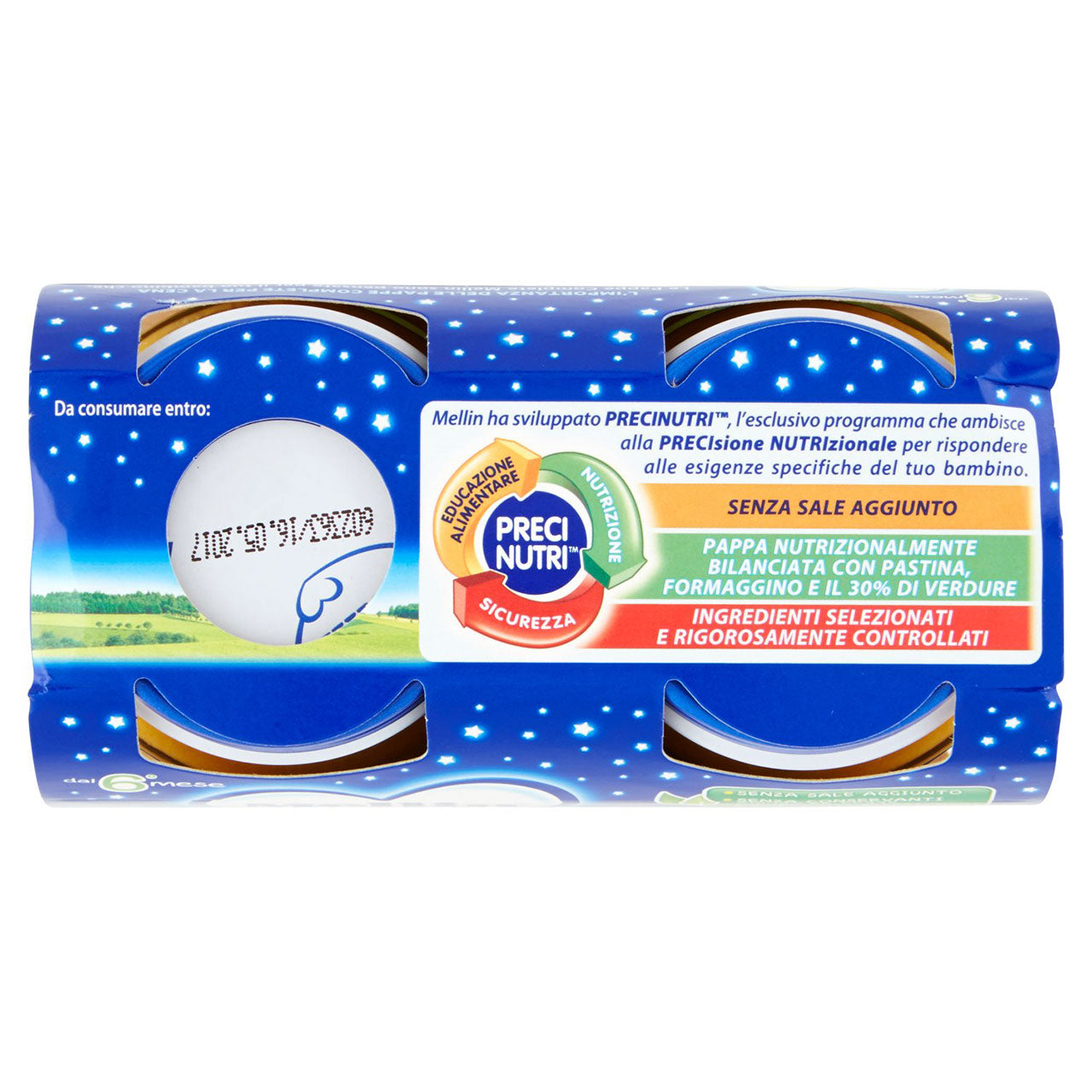 Mellin Pappa Completa Verdure, Pastina e Formaggino 2 x 200 g