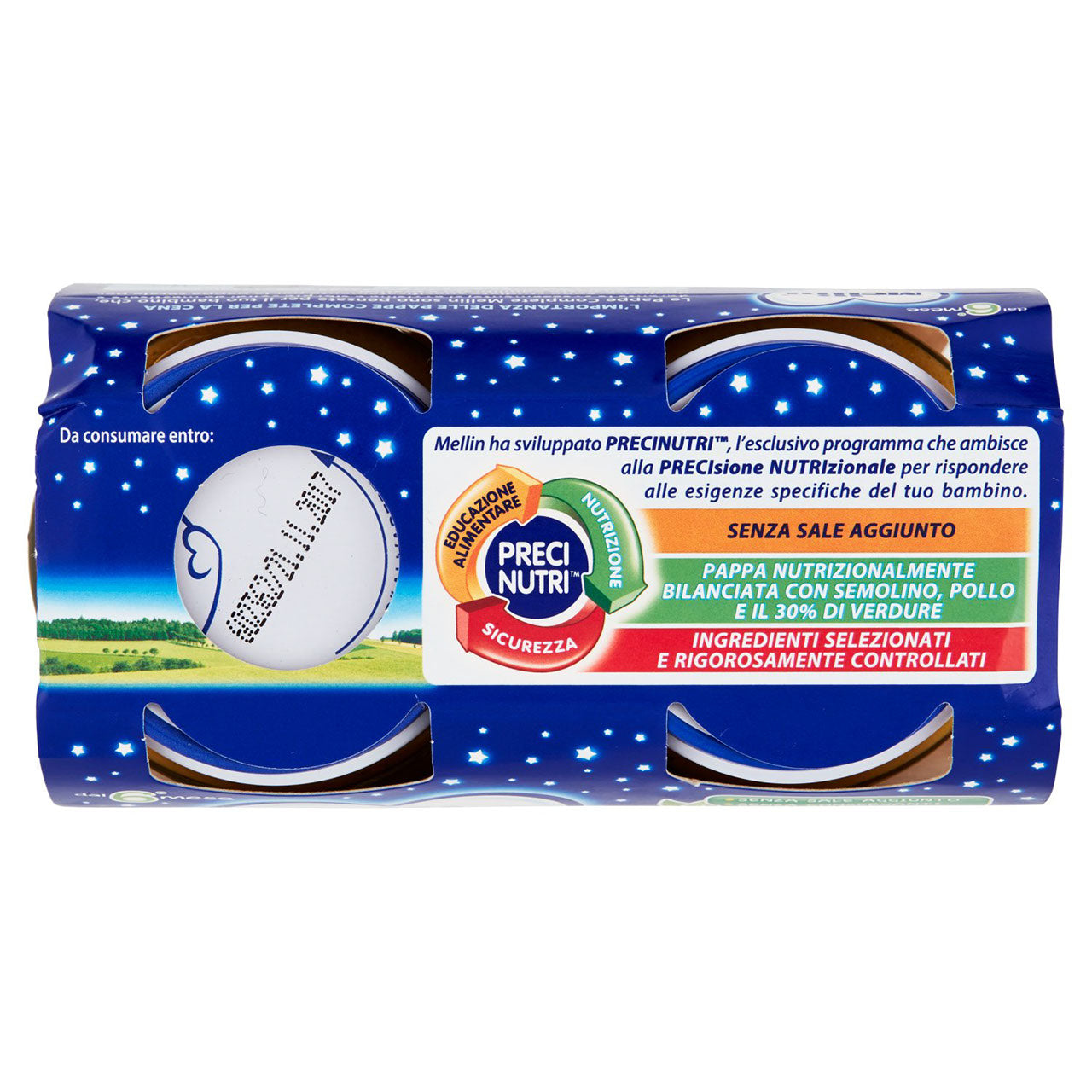 Mellin Pappa Completa Verdure, Semolino e Pollo 2 x 200 g
