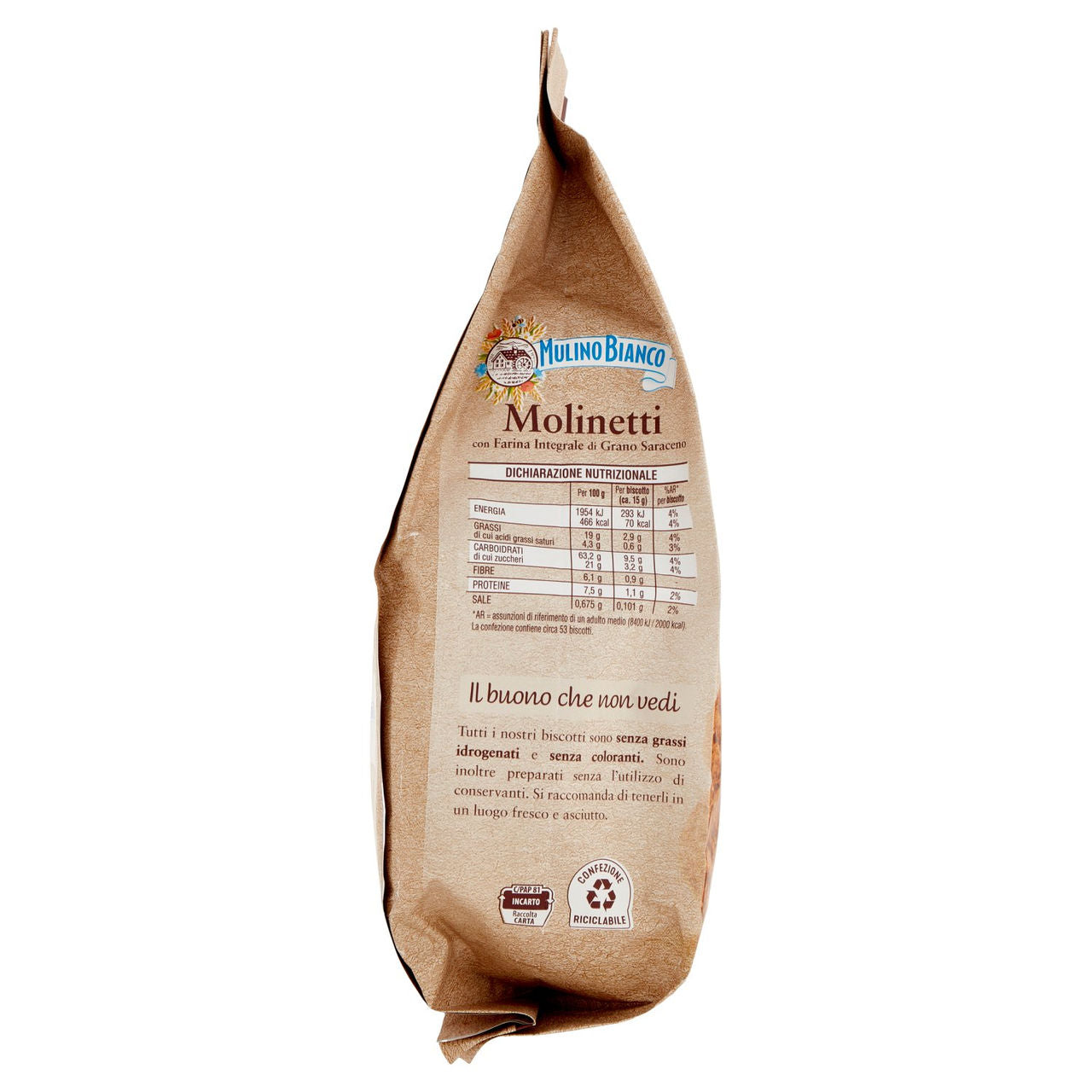 Mulino Bianco Molinetti con Farina Integrale di Grano Saraceno Offerta 800g