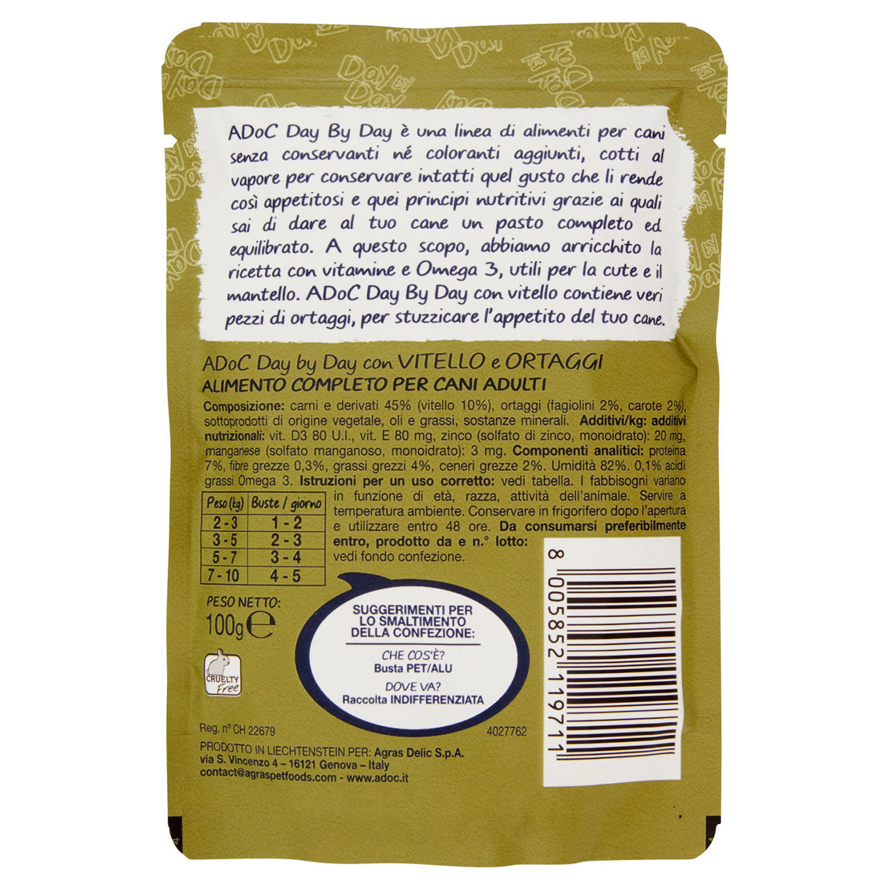 ADoC Day by Day per Cani di taglia piccola con Vitello e Ortaggi 100 g