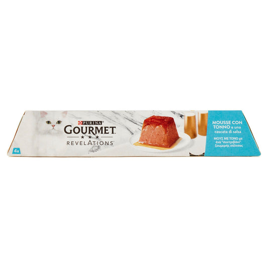 PURINA GOURMET Revelations Mousse con Tonno e una cascata di salsa 4 x 57 g