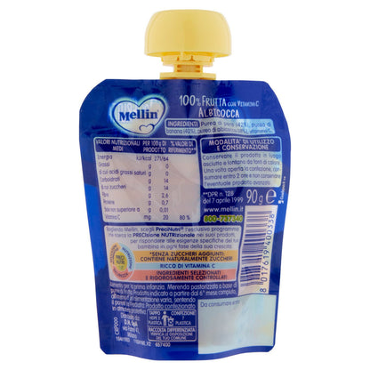 MELLIN Merenda di Frutta 100% Albicocca Pouch 90 g