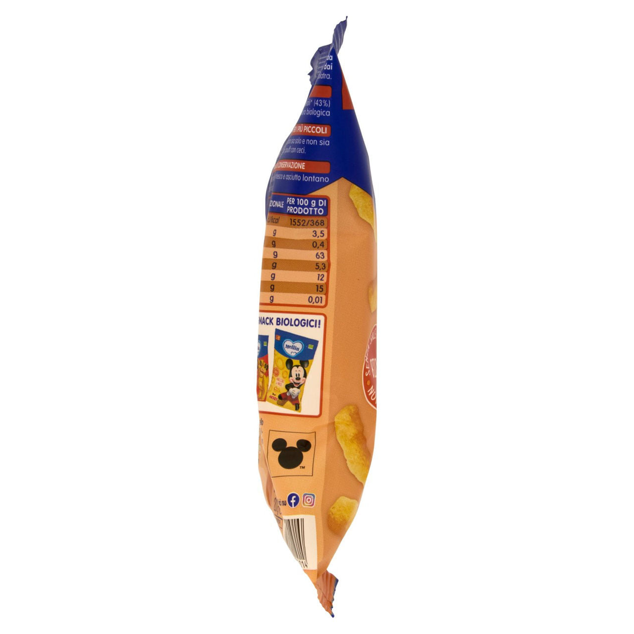 MELLIN Pouff con Ceci, Disney LaCaricaDei101, Snack Biologico, Senza Glutine, adatto dai 12 mesi 20g