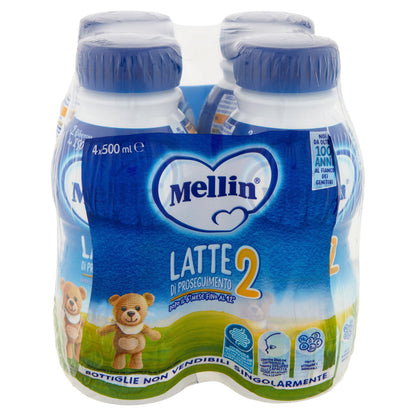 MELLIN 2 - Latte di Proseguimento Liquido per Lattanti dal 6° al 12° mese 4x500ml
