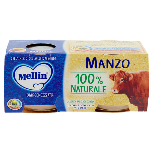 Mellin Manzo 100% Naturale Omogeneizzato 2 x 80 g
