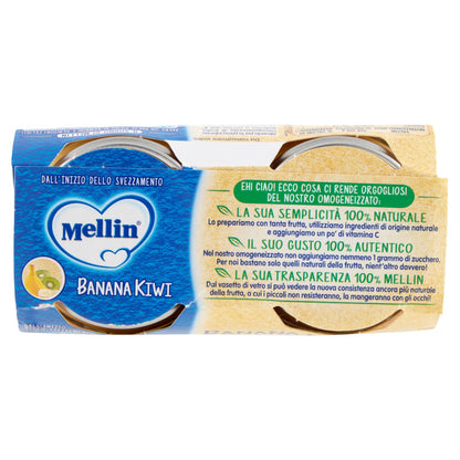 MELLIN Omogeneizzato di Frutta Kiwi e Banana 2 x 100 g
