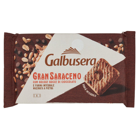 Galbusera GranSaraceno Ricchi di Fibre Integrale con Grano Saraceno e Gocce di Cioccolato 6 x 43,3 g